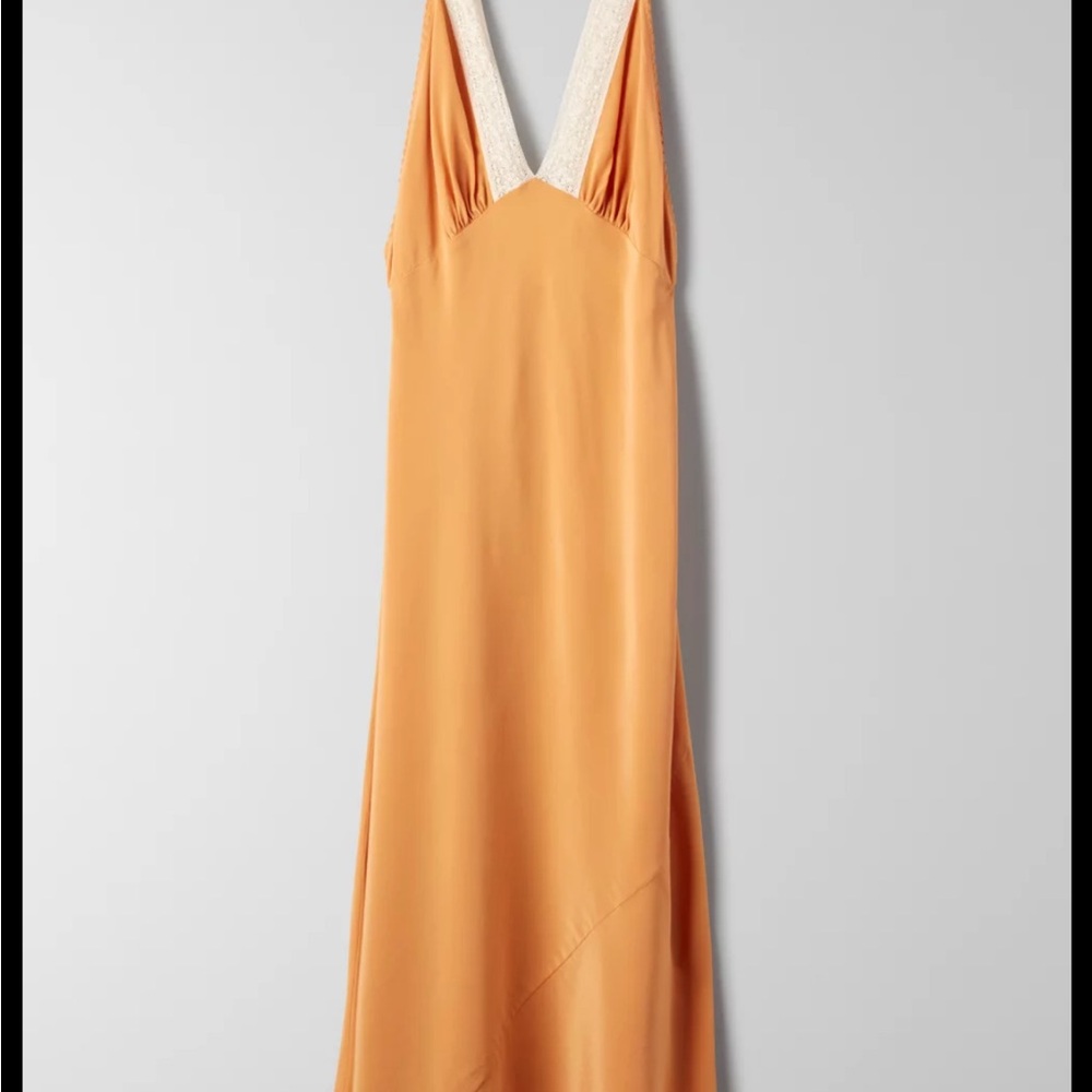 Aritzia Orange Midi Dress